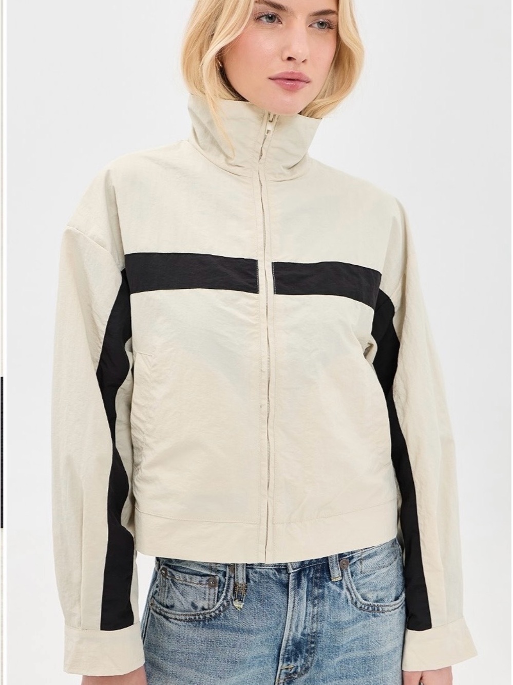 Lioness Essential Windbreaker  Cream and Black (NWT)